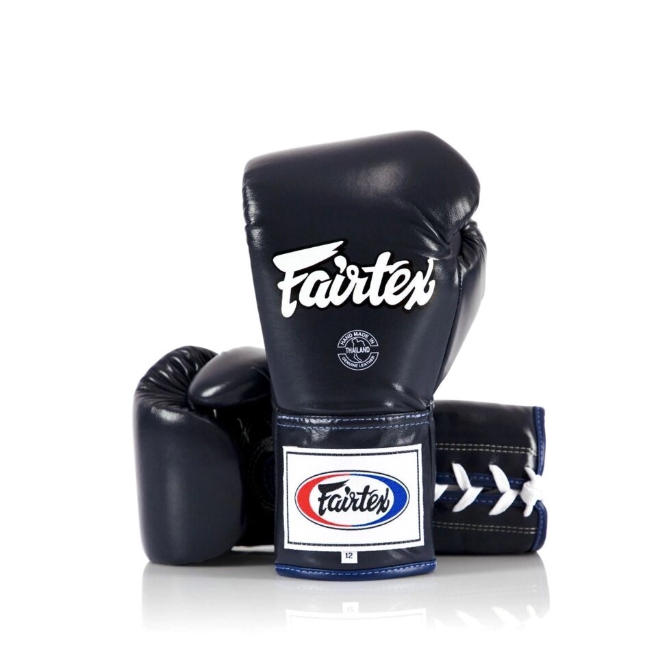 Боксерские профессиональные перчатки на шнуровке Fairtex BGL 6, Таиланд 12 oz Blue от компании Тайская косметика и товары из Таиланда - Melissa - фото 1