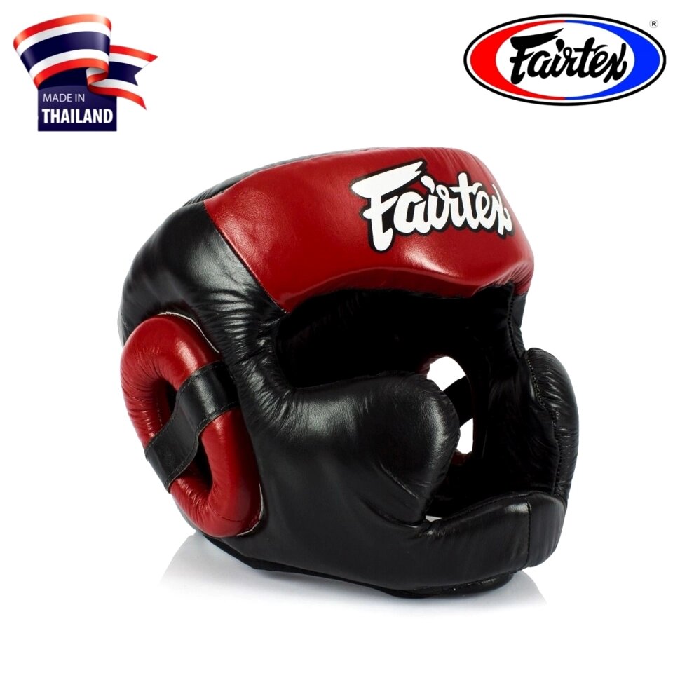 Боксерский шлем Fairtex HG-13FH Full Head Coverage L Red/Black от компании Тайская косметика и товары из Таиланда - Melissa - фото 5
