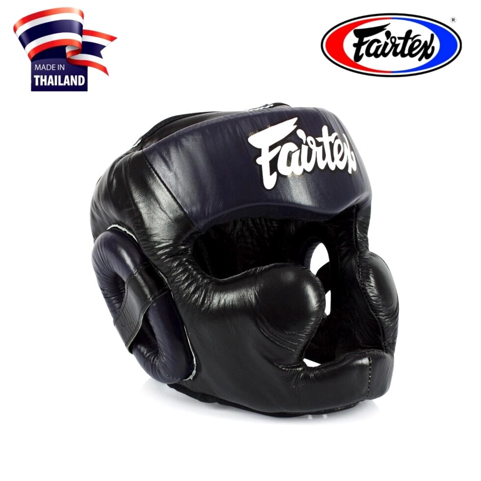 Боксерский шлем Fairtex HG-13LC L Black/Blue от компании Тайская косметика и товары из Таиланда - Melissa - фото 5