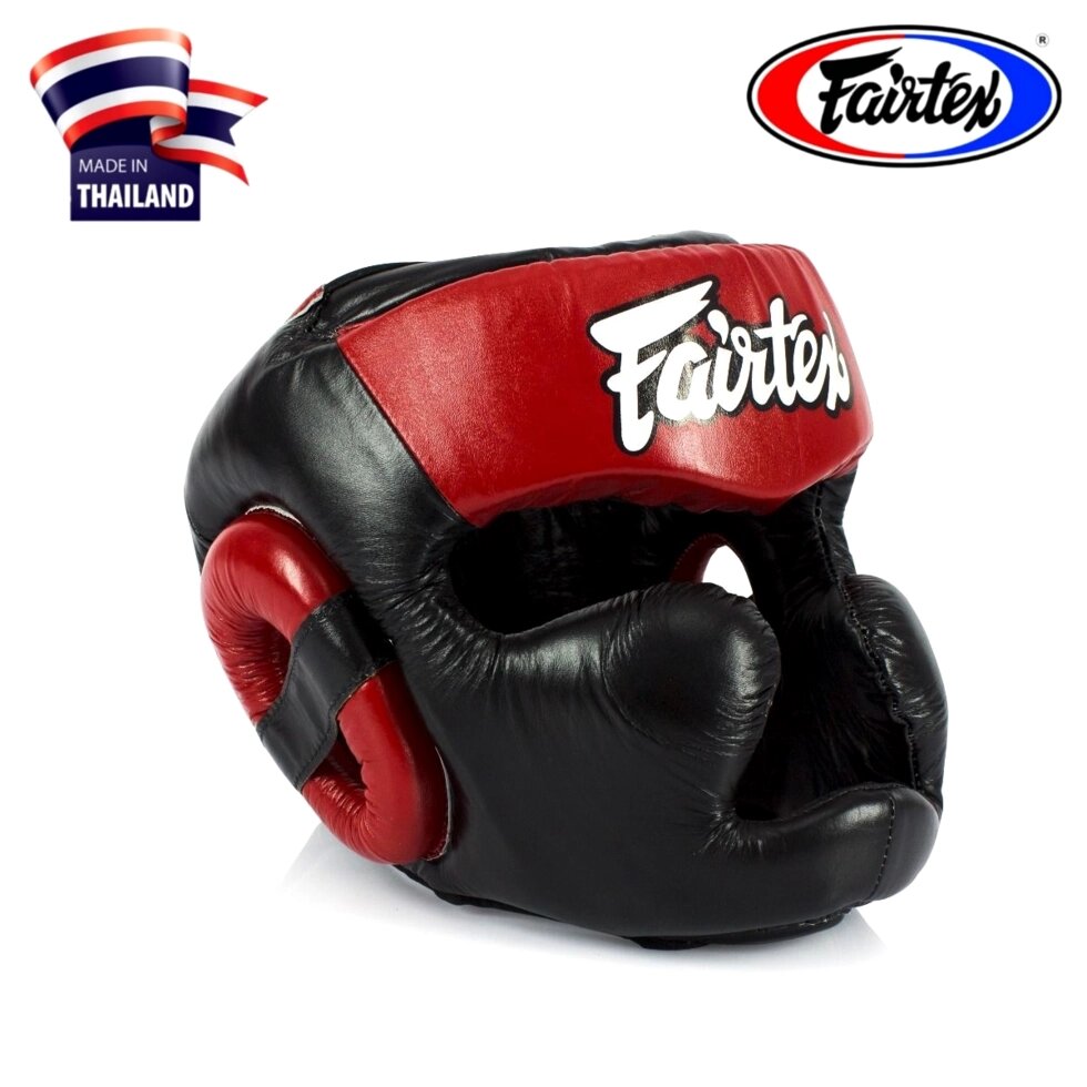 Боксерский шлем Fairtex HG-13LC L Red/Black от компании Тайская косметика и товары из Таиланда - Melissa - фото 1