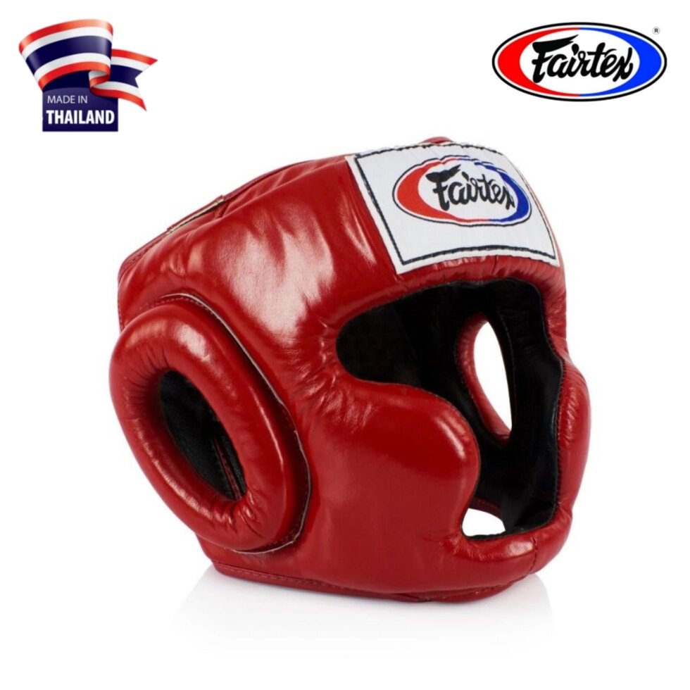 Боксерский шлем Fairtex HG 3 full coverage head guard, Таиланд L Red от компании Тайская косметика и товары из Таиланда - Melissa - фото 1