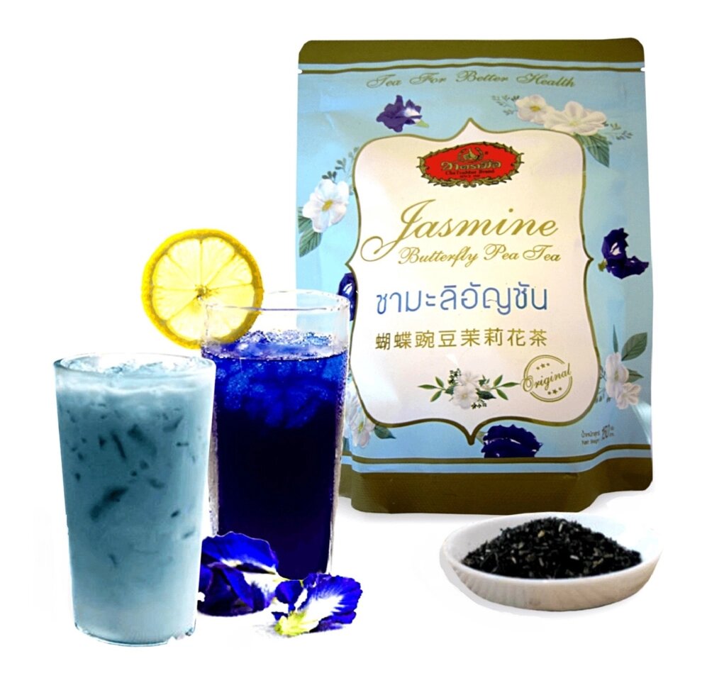Чай зеленый с Жасмином и Анчаном (Синий Чай) Jasmine Butterfly Pea Tea, 150 гр. Таиланд от компании Тайская косметика и товары из Таиланда - Melissa - фото 1