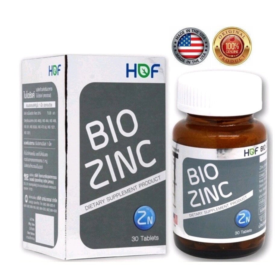 Цинк Хелат Hof Bio Zinc Chelate 75 mg., 30 капсул, США от компании Тайская косметика и товары из Таиланда - Melissa - фото 1