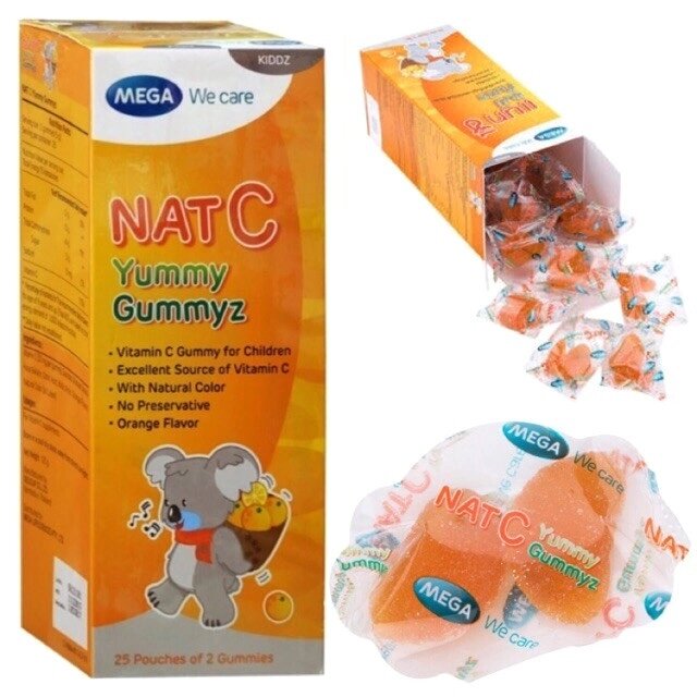 Детский витамин C в мармеладе Mega We Care Nat C Yummy Gummyz, 50 шт. Таиланд от компании Тайская косметика и товары из Таиланда - Melissa - фото 1