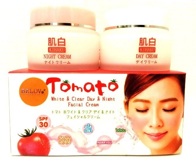 Дневной и ночной кремы для лица с экстрактом Томата Below Tomato Day  Night Facial Cream, 2 x 15 мл., Таиланд от компании Тайская косметика и товары из Таиланда - Melissa - фото 1