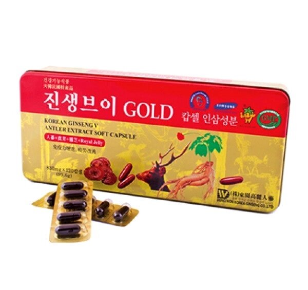 Экстракт корейского Красного Женьшеня и Линчжи Korean Ginseng V Antler Extract Soft Capsule 120 шт. Корея от компании Тайская косметика и товары из Таиланда - Melissa - фото 1