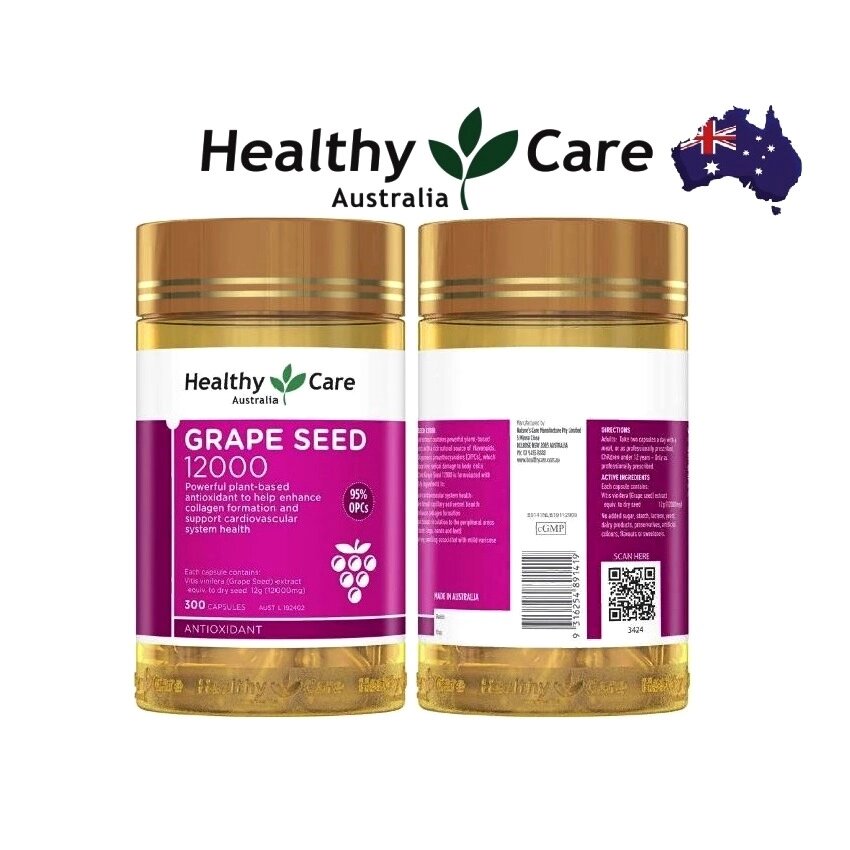 Экстракт виноградных косточек Healthy Care Grape Seed Extract 12000 mg. 300 капсул. Австралия от компании Тайская косметика и товары из Таиланда - Melissa - фото 1