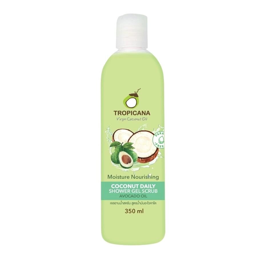 Гель-скраб для душа с маслом Авокадо /  Coconut Daily Shover Gel Scrub Avocado Oil, TROPICANA, 350 мл, Таиланд от компании Тайская косметика и товары из Таиланда - Melissa - фото 1