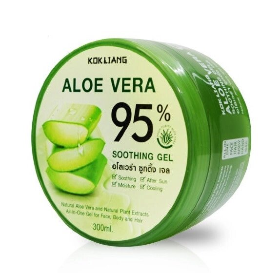 Гель смягчающий с гиалуроновой кислотой для всех кожи Kokliang Aloe Vera 95% Soothing Gel, 300 мл. Таиланд от компании Тайская косметика и товары из Таиланда - Melissa - фото 1