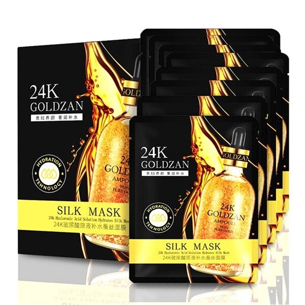 Гиалуроновая тканевая маска против морщин 24k Goldzan Hyaluronic Acid Solution Hydrates Silk Mask от компании Тайская косметика и товары из Таиланда - Melissa - фото 1