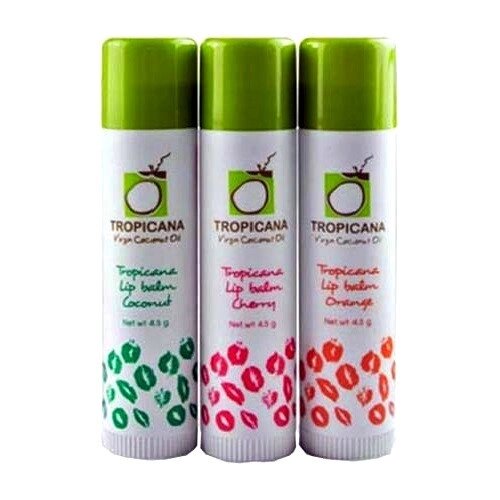 Гигиеническая помада Tropicana Lip Balm, 4,5 гр., в ассортименте (Кокос, Вишня, Апельсин), Таиланд от компании Тайская косметика и товары из Таиланда - Melissa - фото 1