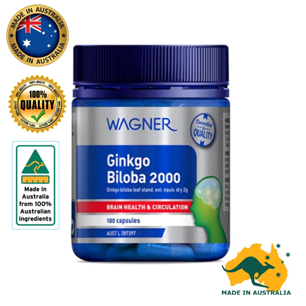 Гинкго Билоба Wagner Ginkgo Biloba 2000 Cognitive Health & Circulation 100 Capsules, Австралия от компании Тайская косметика и товары из Таиланда - Melissa - фото 1