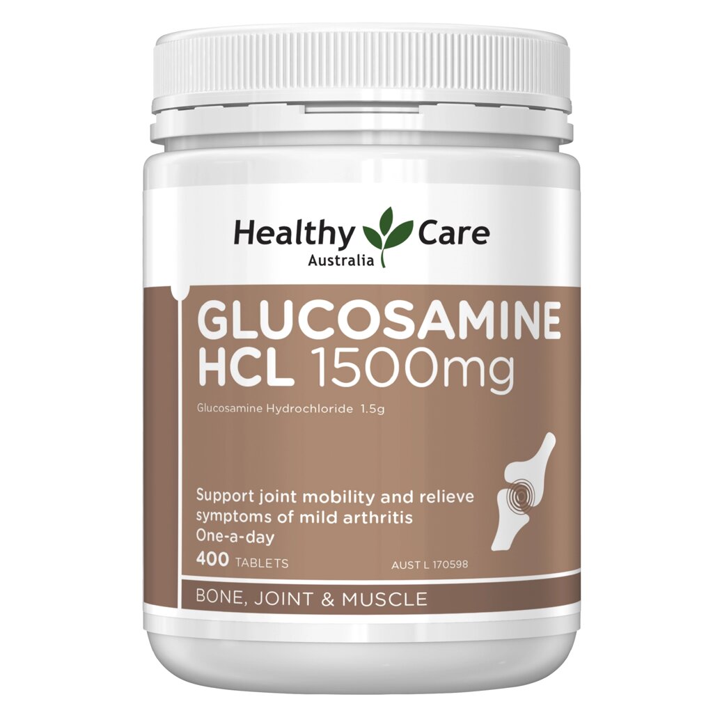 Глюкозамин для здоровья суставов и хрящей Healthy Care Glucosamine HCL 1500 мг. 400 таблеток. Австралия от компании Тайская косметика и товары из Таиланда - Melissa - фото 1