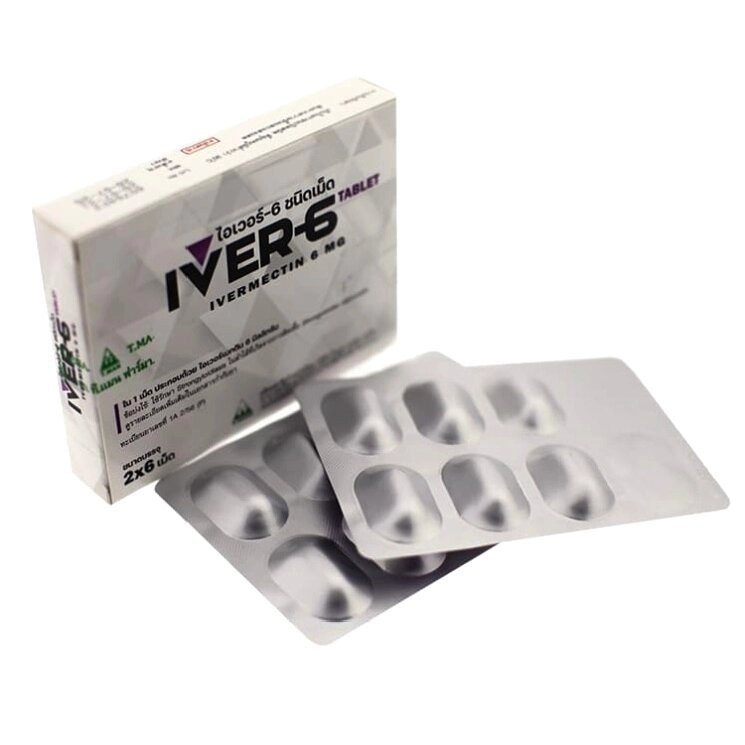Ивермектин IVER-6 Ivermectin 6 mg. 2 x 6 tablets Таиланд от компании Тайская косметика и товары из Таиланда - Melissa - фото 1