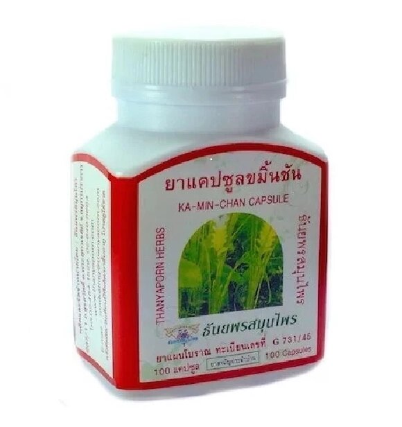 Ка-мин-чан тайские капсулы   для лечения желудка Ka-Min-Chan Capsules, Thanyaporn Herbs, 100 капсул от компании Тайская косметика и товары из Таиланда - Melissa - фото 1