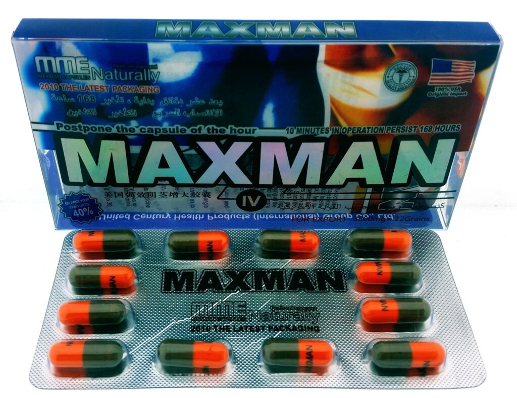 Капсулы для повышения потенции Maxman lV MME Capsules, 12 капсул, Таиланд от компании Тайская косметика и товары из Таиланда - Melissa - фото 1