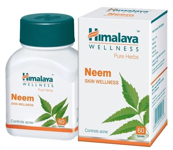 Капсулы "Ним" для очистки от паразитов Himalaya Neem Skin Wellness, 60 капсул, Индия от компании Тайская косметика и товары из Таиланда - Melissa - фото 1