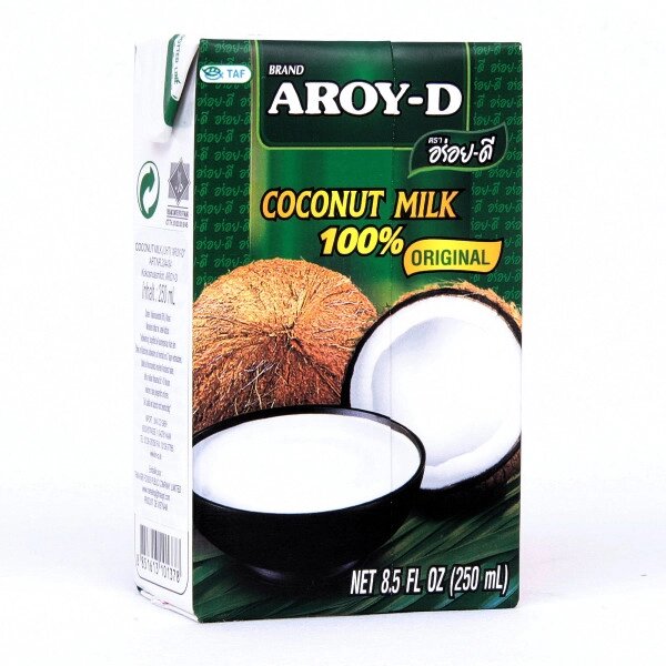 Кокосовое Молоко Aroy-D Coconut Milk 100%, 250 мл., Таиланд от компании Тайская косметика и товары из Таиланда - Melissa - фото 1