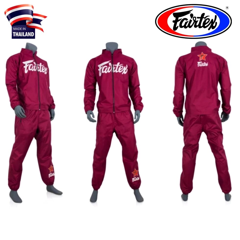 Костюм спортивный виниловый сауна Fairtex Vinyl Sweat Suit VS-2 для сгонки веса. Таиланд L VS-2 RED от компании Тайская косметика и товары из Таиланда - Melissa - фото 5