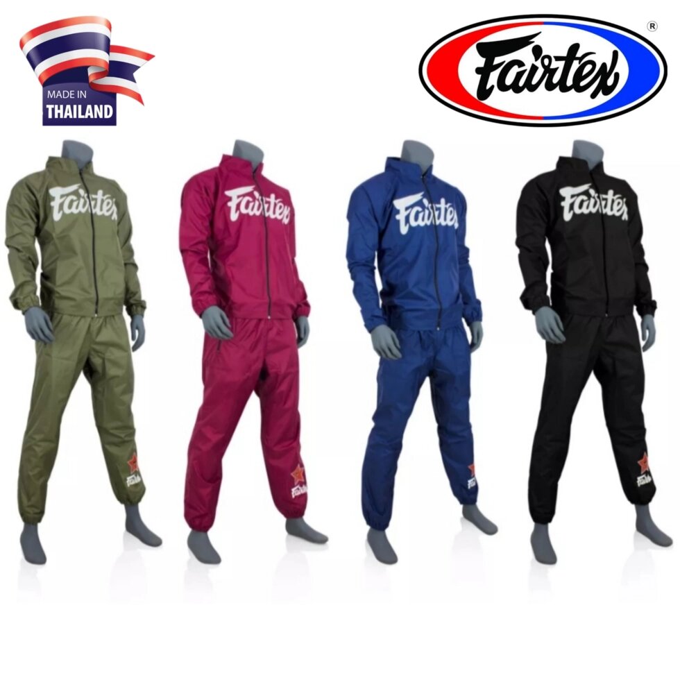 Костюм спортивный виниловый сауна Fairtex Vinyl Sweat Suit VS-2 для сгонки веса. Таиланд M VS-2 BLACK от компании Тайская косметика и товары из Таиланда - Melissa - фото 1