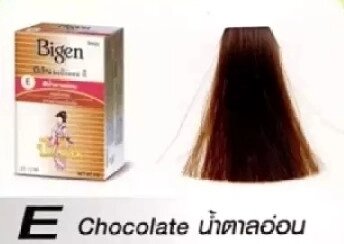 Краска для волос без аммиака и перекиси Bigen Colored Permanent Powder Hair Dye 6 гр. E - Светло-Коричневый от компании Тайская косметика и товары из Таиланда - Melissa - фото 1