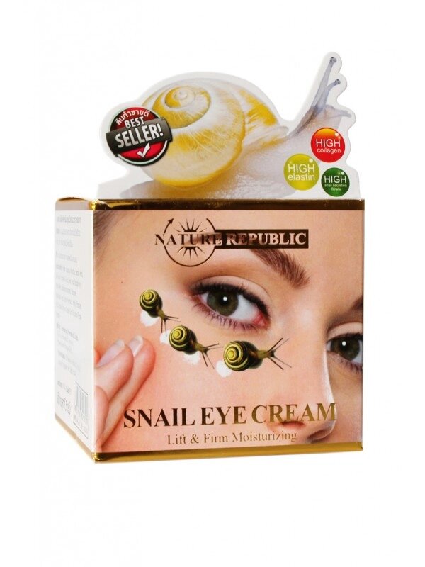 Крем для кожи вокруг глаз со стволовыми клетками улиток (5 грамм) / NATURE REPUBLIC Snail Eye Cream Lift  Fir от компании Тайская косметика и товары из Таиланда - Melissa - фото 1