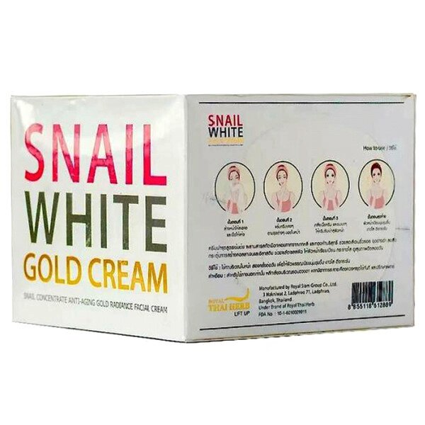 Крем для лица антивозрастной с муцином улитки Royal Thai Herb Snail White Gold Cream, 50 мл. Таиланд от компании Тайская косметика и товары из Таиланда - Melissa - фото 1