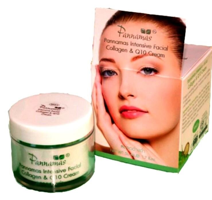 Крем для лица со стволовыми клетками улиток Pannamas Intensive Facial Collagen  Q10 Cream, 50 мл., Таиланд от компании Тайская косметика и товары из Таиланда - Melissa - фото 1
