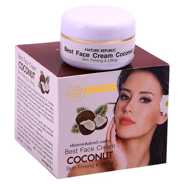 Крем для подтяжки и упругости кожи с Кокосовым маслом Nature Republic Best Face Cream Coconut, 60 мл., Таиланд от компании Тайская косметика и товары из Таиланда - Melissa - фото 1