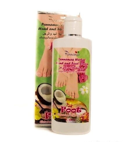 Крем кокосовый для рук и ног Pannamas Herbal Hand  Foot Cream, 200 мл., Таиланд от компании Тайская косметика и товары из Таиланда - Melissa - фото 1