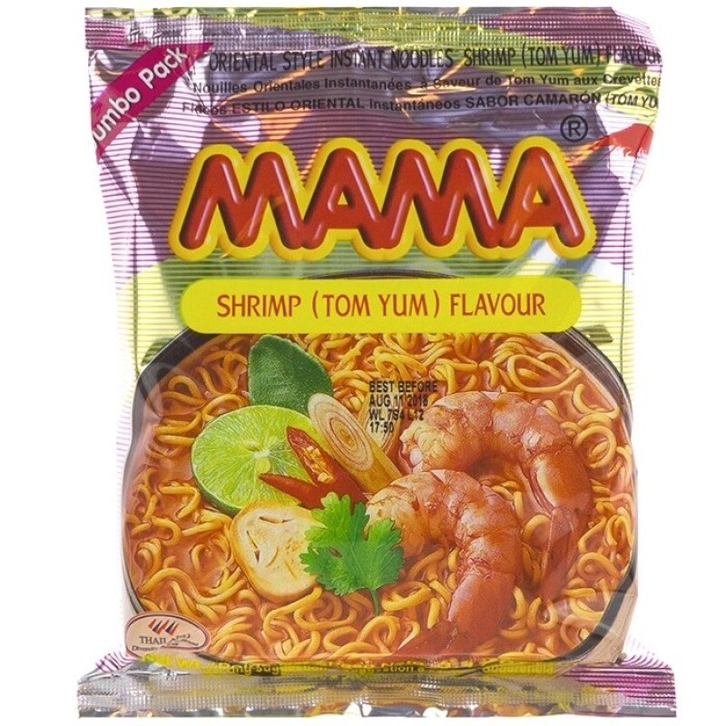Лапша быстрого приготовления со вкусом Том Яма MАМА Noodles Shrimp Tom Yum Flavor, 55 rg x 10 шт. Таиланд от компании Тайская косметика и товары из Таиланда - Melissa - фото 1