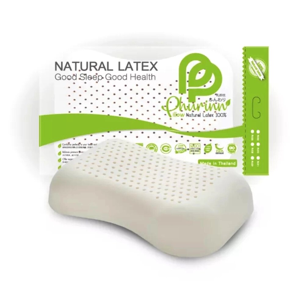 Латексная ортопедическая подушка Phurinn Natural Latex модель PR-014, Таиланд от компании Тайская косметика и товары из Таиланда - Melissa - фото 1