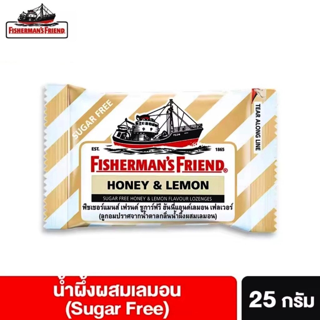 Леденцы от кашля и боли в горле Fisherman's Friend Sugar Free Flavour Lozenges, 25 гр. HONEY LEMON от компании Тайская косметика и товары из Таиланда - Melissa - фото 10