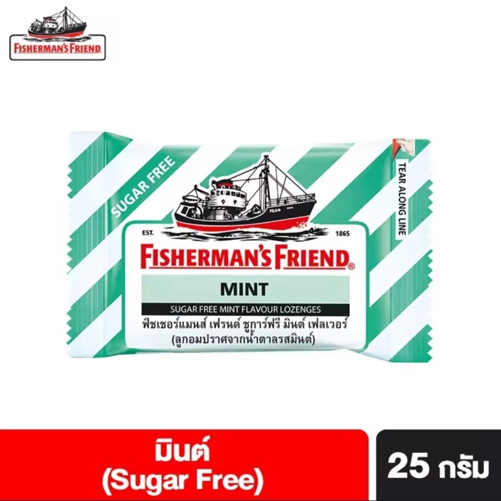 Леденцы от кашля и боли в горле Fisherman's Friend Sugar Free Flavour Lozenges, 25 гр. MINT от компании Тайская косметика и товары из Таиланда - Melissa - фото 3