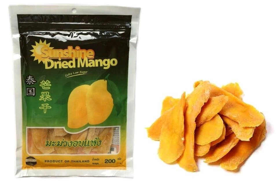Манго сушеное дегидрированное Sunshine Dried Mango, 200 гр., Таиланд от компании Тайская косметика и товары из Таиланда - Melissa - фото 1