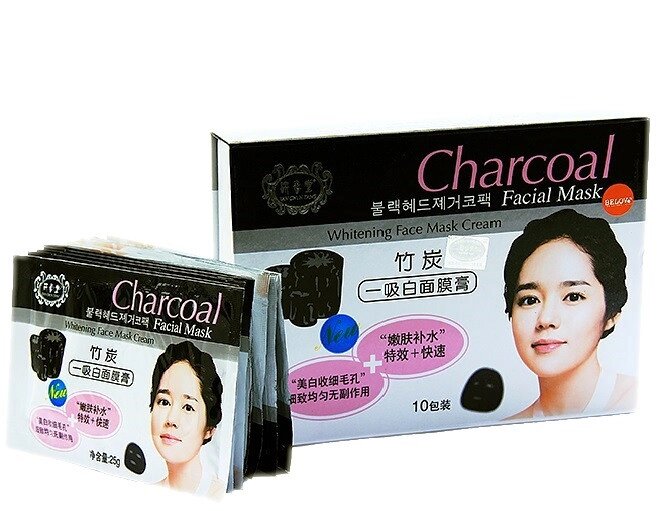 Маска для лица угольная для жирной и проблемной кожи Charcoal Facial Mask, 10 шт., Таиланд от компании Тайская косметика и товары из Таиланда - Melissa - фото 1