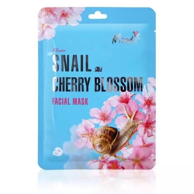 Маска для лица “Улитка + Цветущая вишня” Moods Snail Cherry Blossom Facial Mask от компании Тайская косметика и товары из Таиланда - Melissa - фото 1