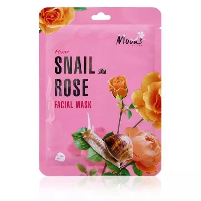 Маска для лица “Улитка + Роза” Moods Snail Rose Facial Mask от компании Тайская косметика и товары из Таиланда - Melissa - фото 1