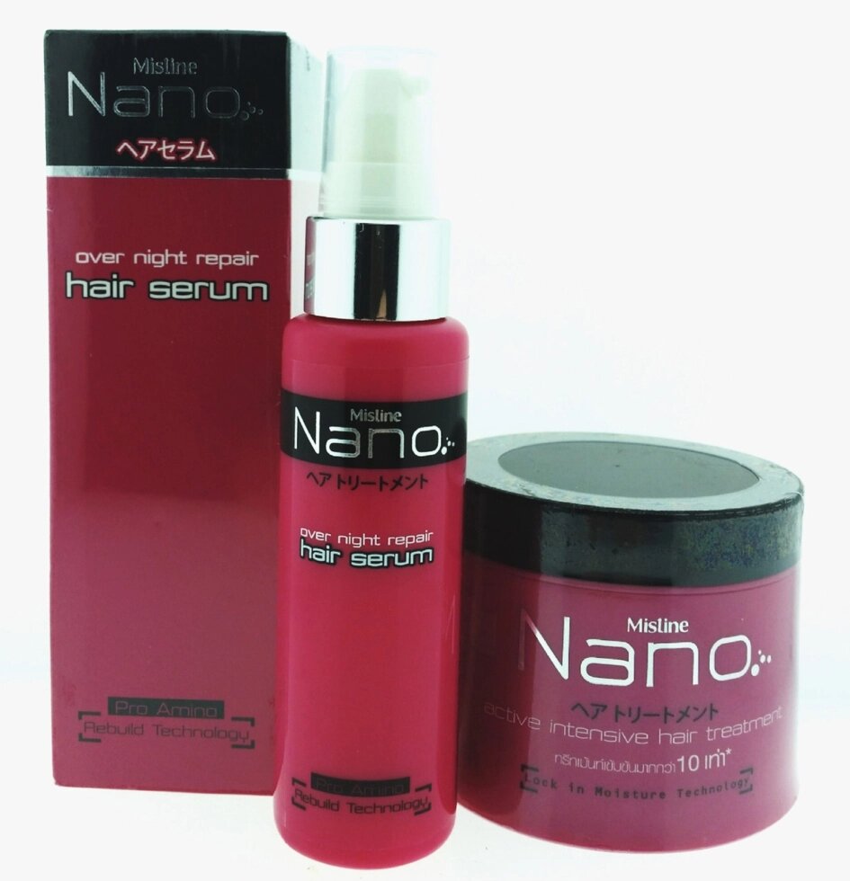 Маска для волос с Наночастицами + Сыворотка для волос ночная, Mistine Nano, 100 мл.+50 мл., Таиланд от компании Тайская косметика и товары из Таиланда - Melissa - фото 1