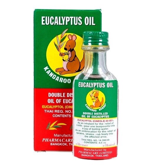 Масло Эвкалипта детское дистиллированное Eucalyptus Oil Kangaroo Brand, 8,5 мл. Таиланд от компании Тайская косметика и товары из Таиланда - Melissa - фото 1