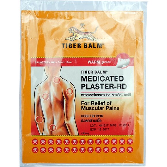 Обезболивающий, cогревающий красный тигровый пластырь / Tiger Balm Medicated Plaster - RD от компании Тайская косметика и товары из Таиланда - Melissa - фото 1