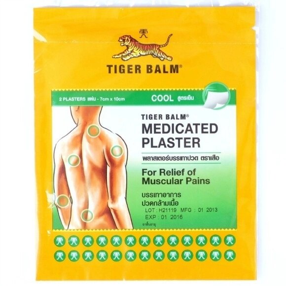 Охлаждающий обезболивающий Тигровый Пластырь / Cool Tiger balm medicated plaster от компании Тайская косметика и товары из Таиланда - Melissa - фото 1