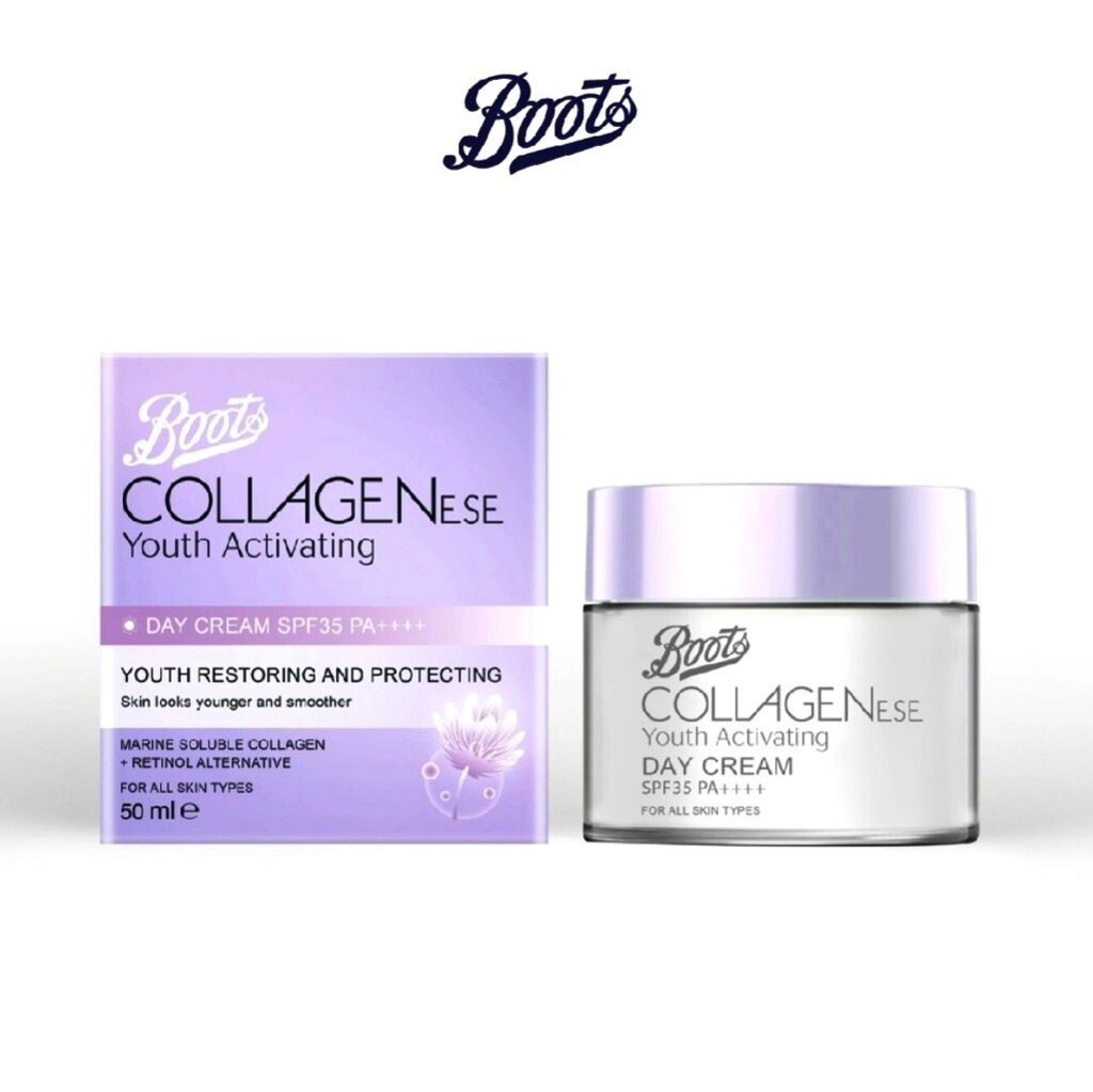 Омолаживающий дневной крем Boots Collagenese Youth Activating Day Cream SPF35 PA++++ 50 мл. от компании Тайская косметика и товары из Таиланда - Melissa - фото 1