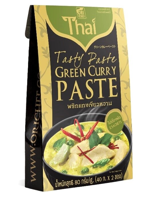 Паста для приготовления супа Зеленого Карри Ori Chef Thai Tasty Green Curry Paste, 80 гр. Таиланд от компании Тайская косметика и товары из Таиланда - Melissa - фото 1