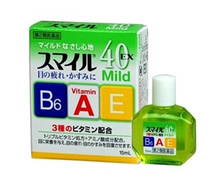 Японские глазные капли с витамином для поддержания остроты зрения Lion Smile 40 EX Mild, 15 мл. Япония