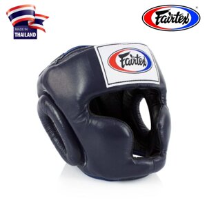 Боксерский шлем Fairtex HG 3 full coverage head guard, Таиланд S Blue
