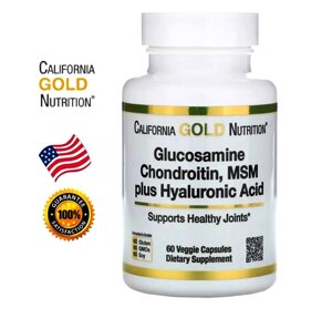 Препарат для позвоночника и суставов с Глюкозамином, Хондроитином California Gold Nutrition, 60 кап. Таиланд