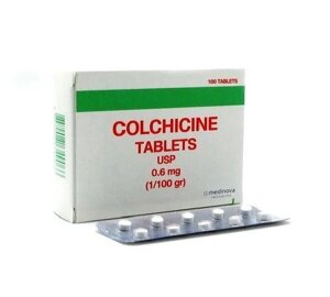 Колхицин капсулы от подагры и отложения солей Colchicine Tablets 0,6 mg., 100 табл. Таиланд