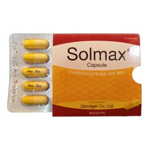 Капсулы от кашля муколитические Solmax Mucolytic Capsule Decolgen, 10 шт. Таиланд