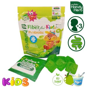Детский мармелад от запоров с пробиотиком и клетчаткой Handy Herb Gummy Fiber Flow Probiotic Kiods вкус яблока и йогурт в Москве от компании Тайская косметика и товары из Таиланда - Melissa